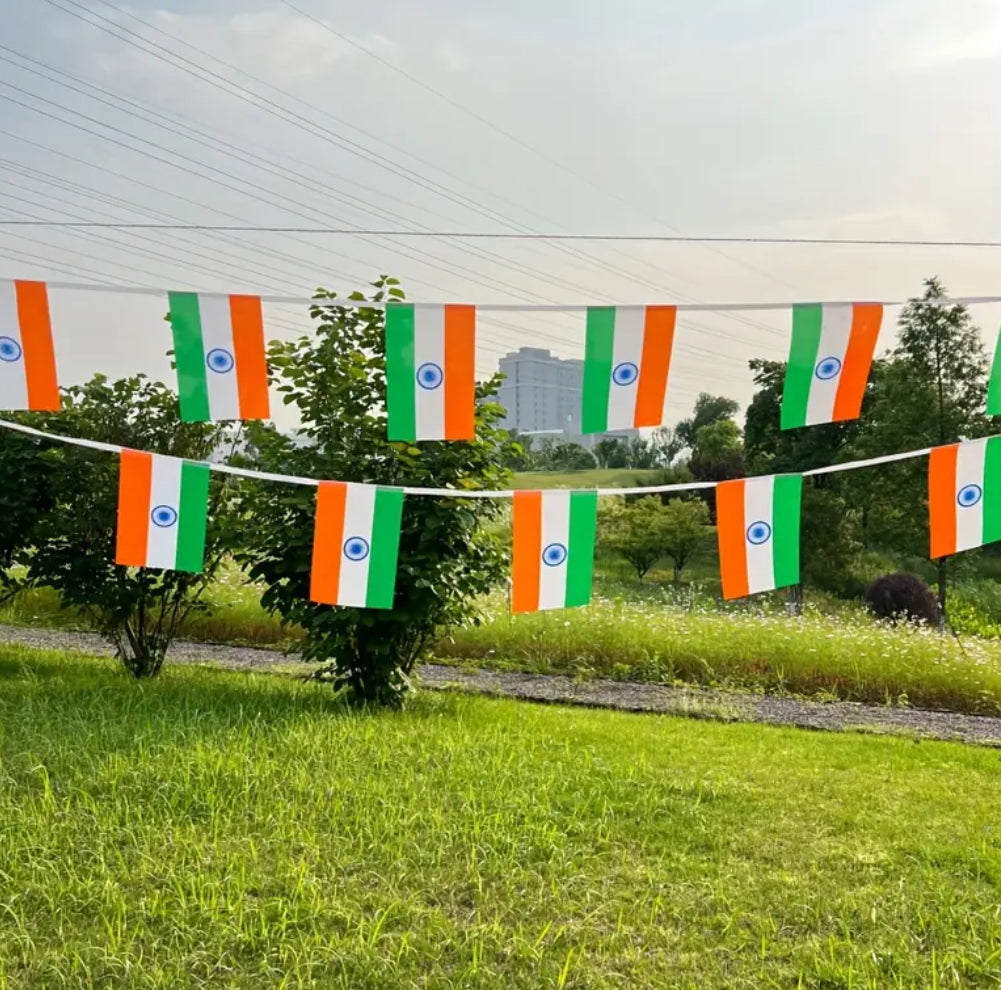 India Country Bunting Flags – 12m String (32 Flags) for Events & Celebrations