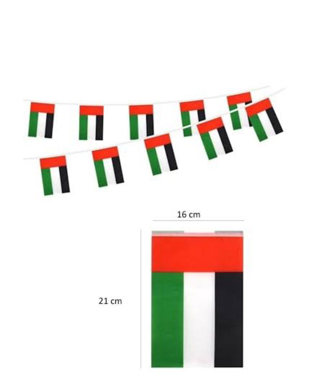 UAE Country Bunting Flags – 12m String (32 Flags) for Events & Celebrations
