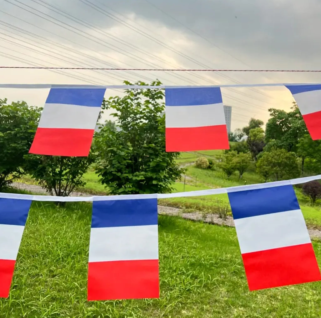 France Country Bunting Flags – 12m String (32 Flags) for Events & Celebrations
