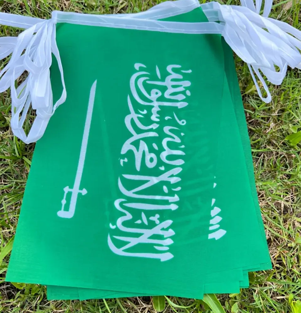 Ksa Saudi Arabia Country Bunting Flags – 12m String (32 Flags) for Events & Celebrations