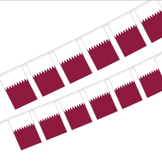 Qatar Country Bunting Flags – 12m String (32 Flags) for Events & Celebrations