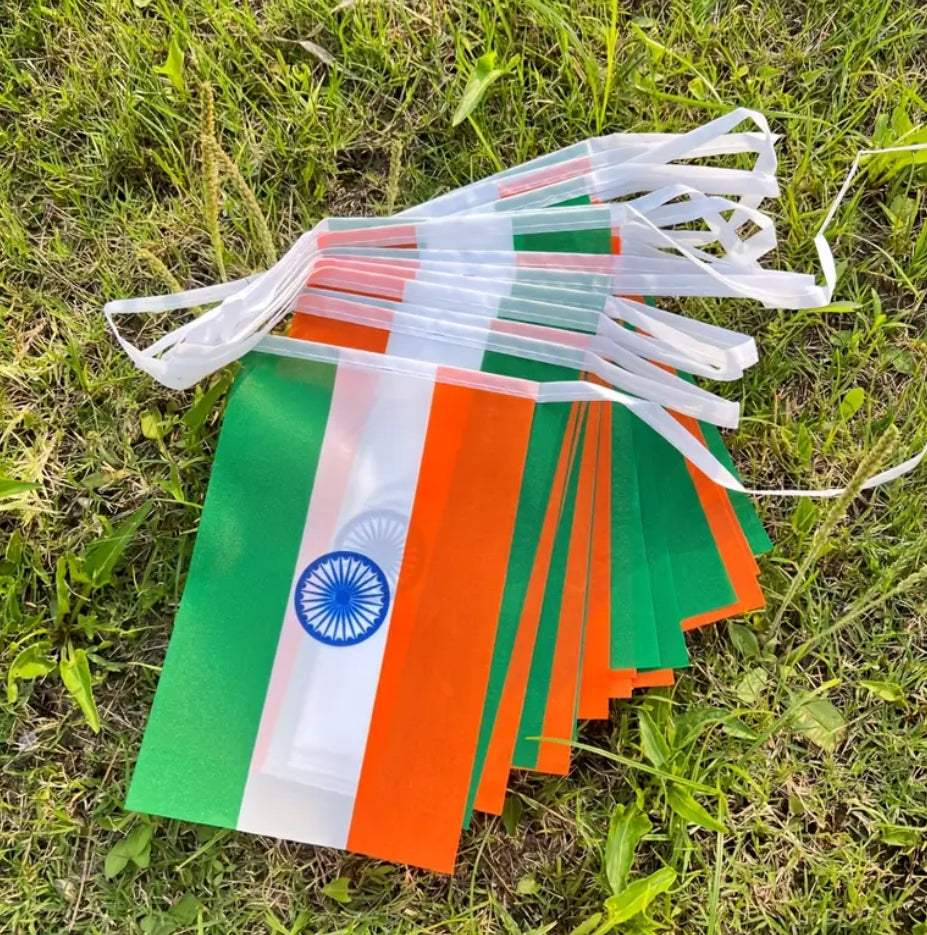 India Country Bunting Flags – 12m String (32 Flags) for Events & Celebrations