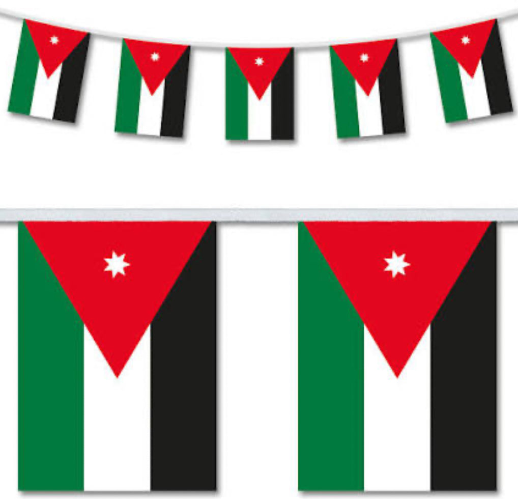 Jordan Country Bunting Flags – 12m String (32 Flags) for Events & Celebrations
