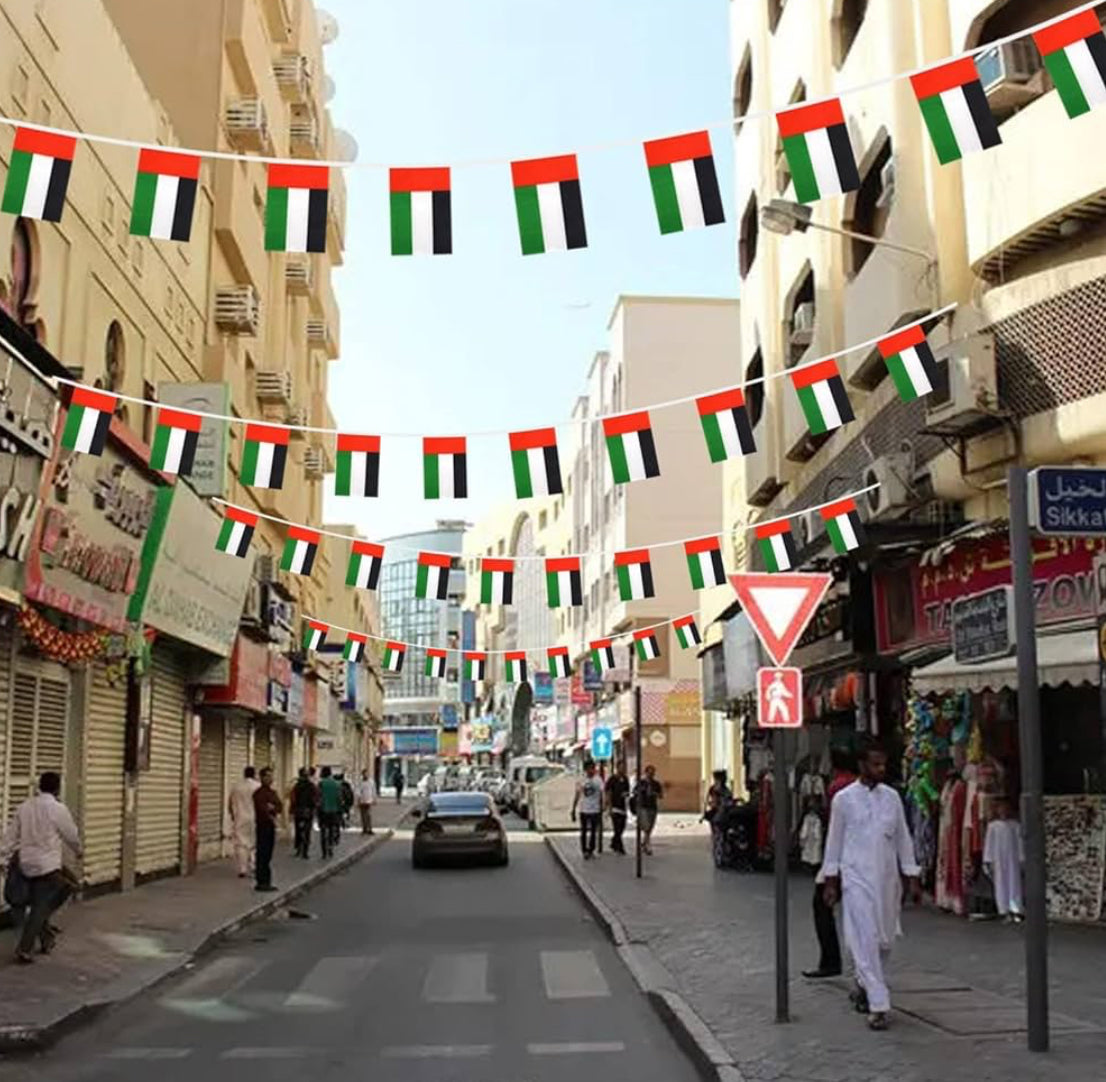 UAE Country Bunting Flags – 12m String (32 Flags) for Events & Celebrations