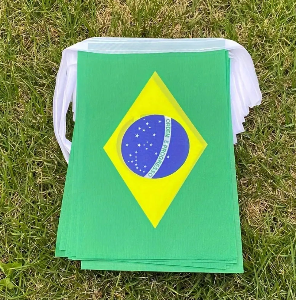 Brazil Country Bunting Flags – 12m String (32 Flags) for Events & Celebrations