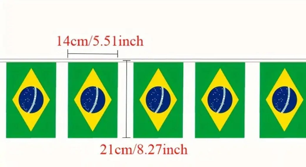 Brazil Country Bunting Flags – 12m String (32 Flags) for Events & Celebrations