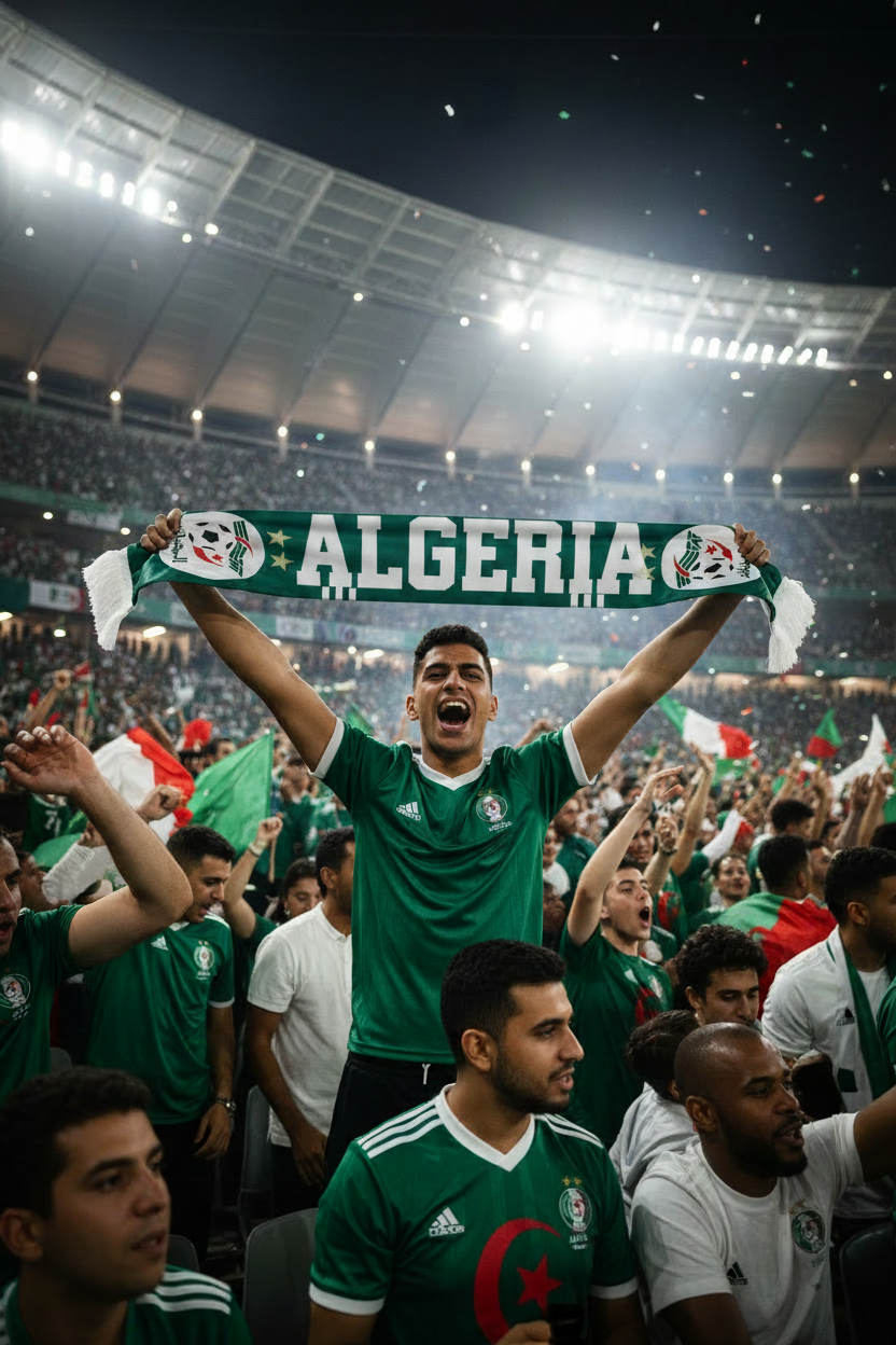 Algeria Football Scarves - Satin Double Sided - Premium Quality - 145 X 15 cm