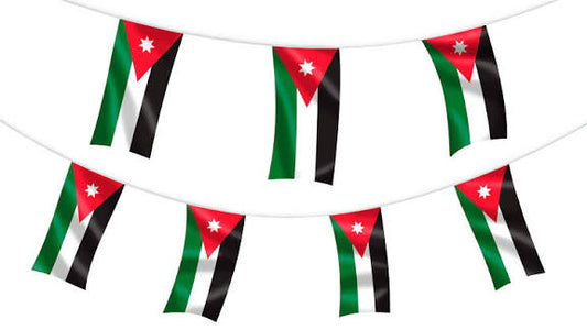 Jordan Country Bunting Flags – 12m String (32 Flags) for Events & Celebrations