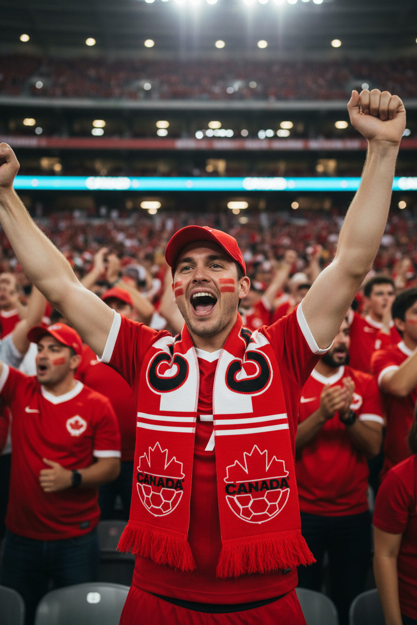Canada Football Scarves - Satin Double Sided - Premium Quality - 145 X 15 cm