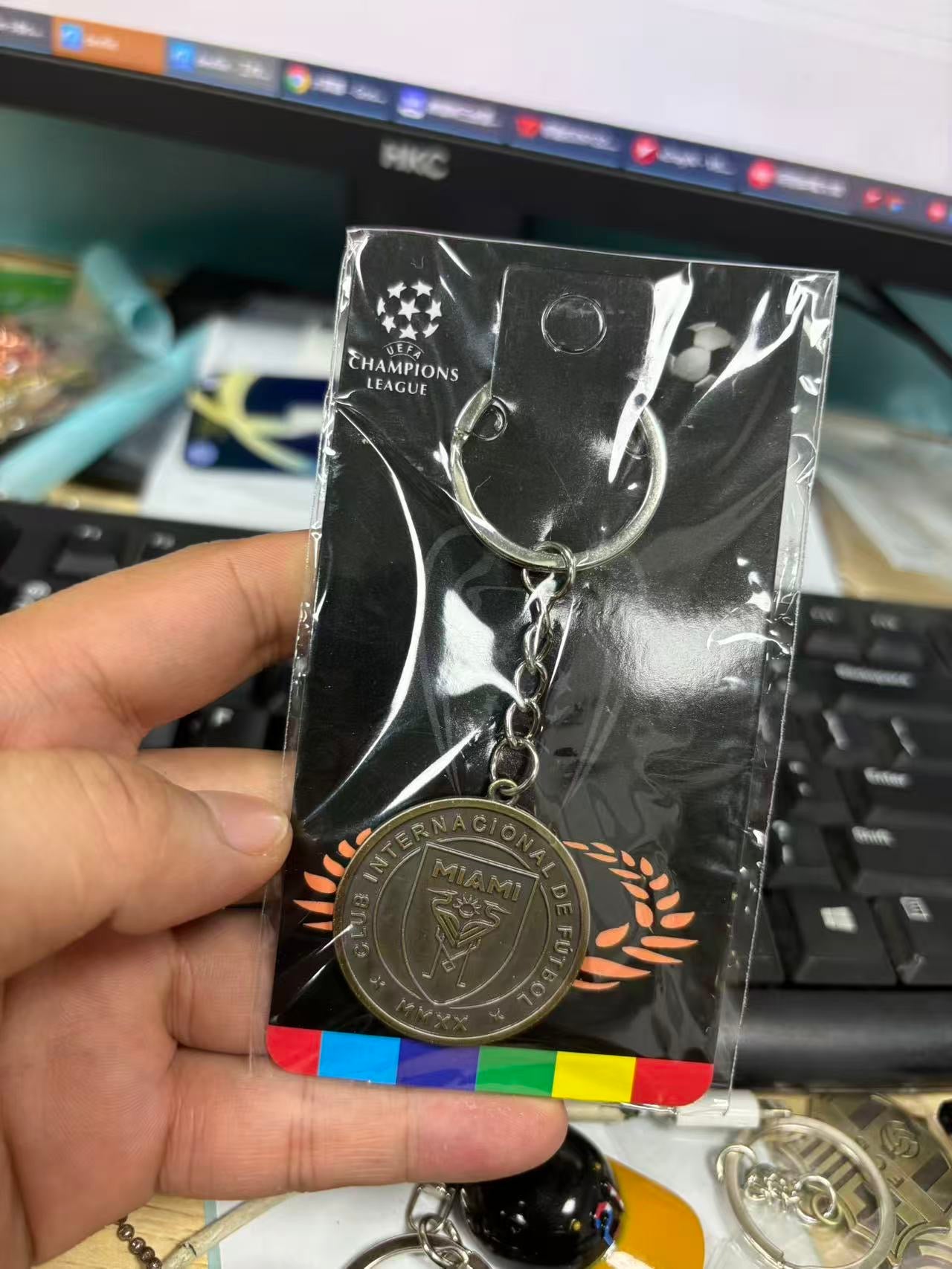 INTER MIAMI Premium Engraved Alloy Keychain (colored / brass)