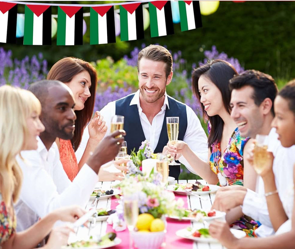 Palestine Country Bunting Flags – 12m String (32 Flags) for Events & Celebrations