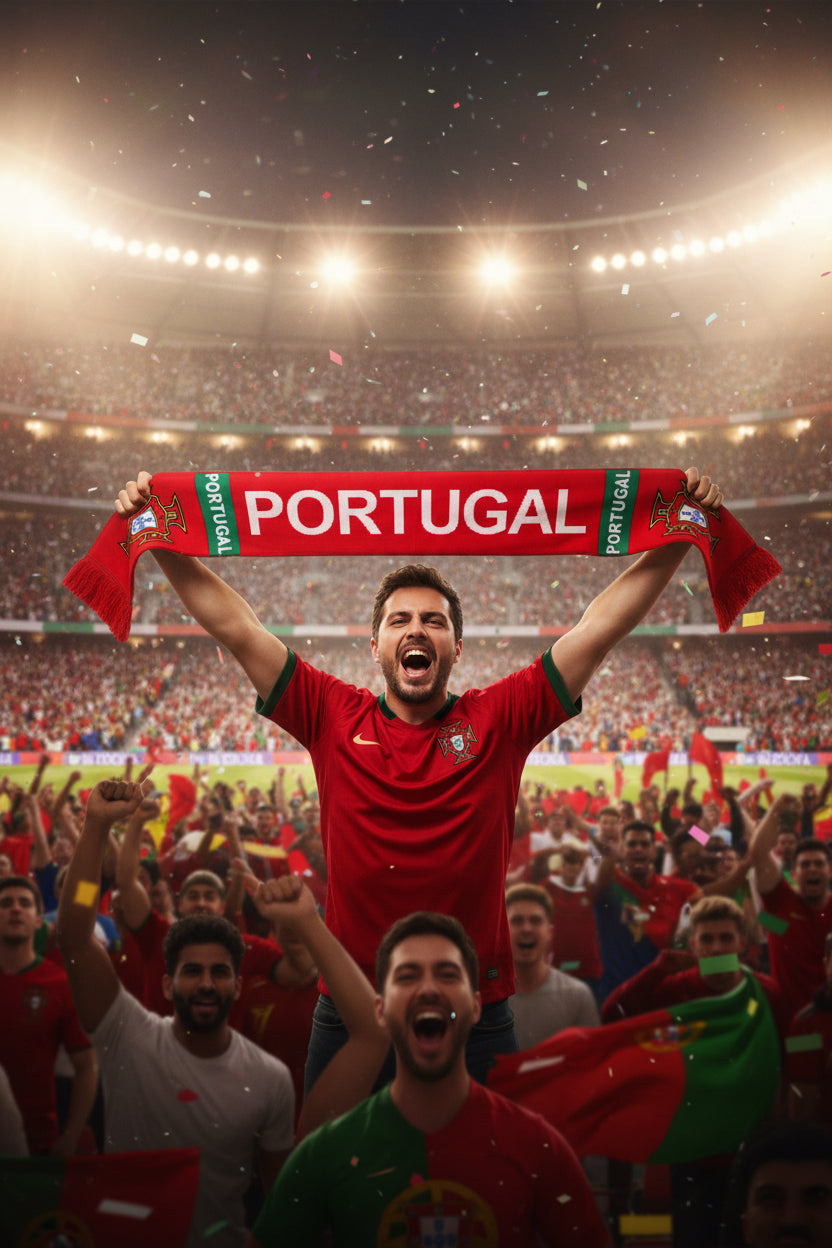 Portugal Football Scarves - Satin Double Sided - Premium Quality - 145 X 15 cm