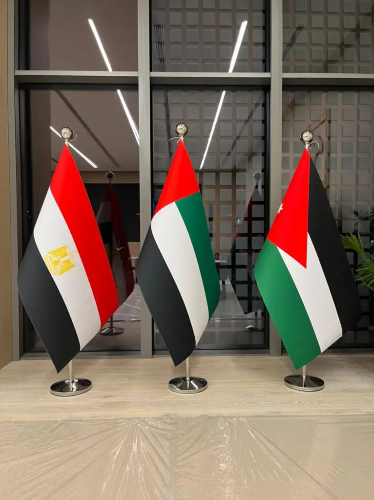 Conference Flag Pole Ball head 2 meter adjustable + Flag D/S Satin with Stiffener/Canvas 150X100 cm / 5x3.3ft (FULL SET)