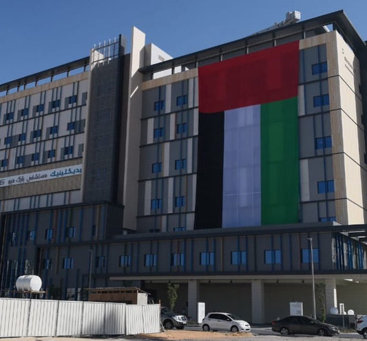UAE Flag Large size building, events, national day