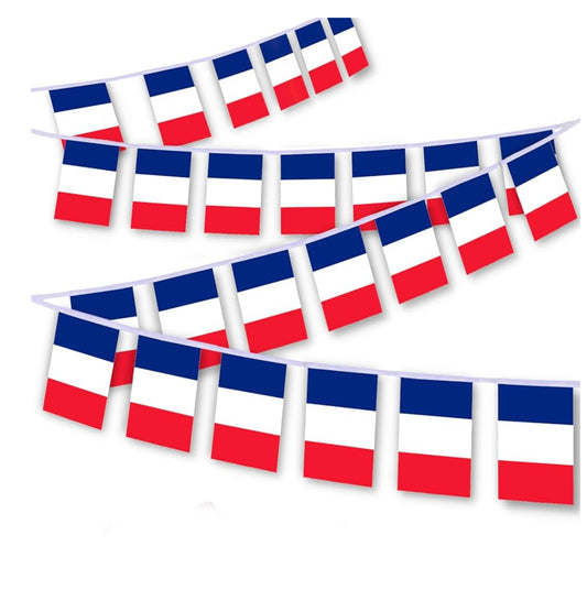 France Country Bunting Flags – 12m String (32 Flags) for Events & Celebrations