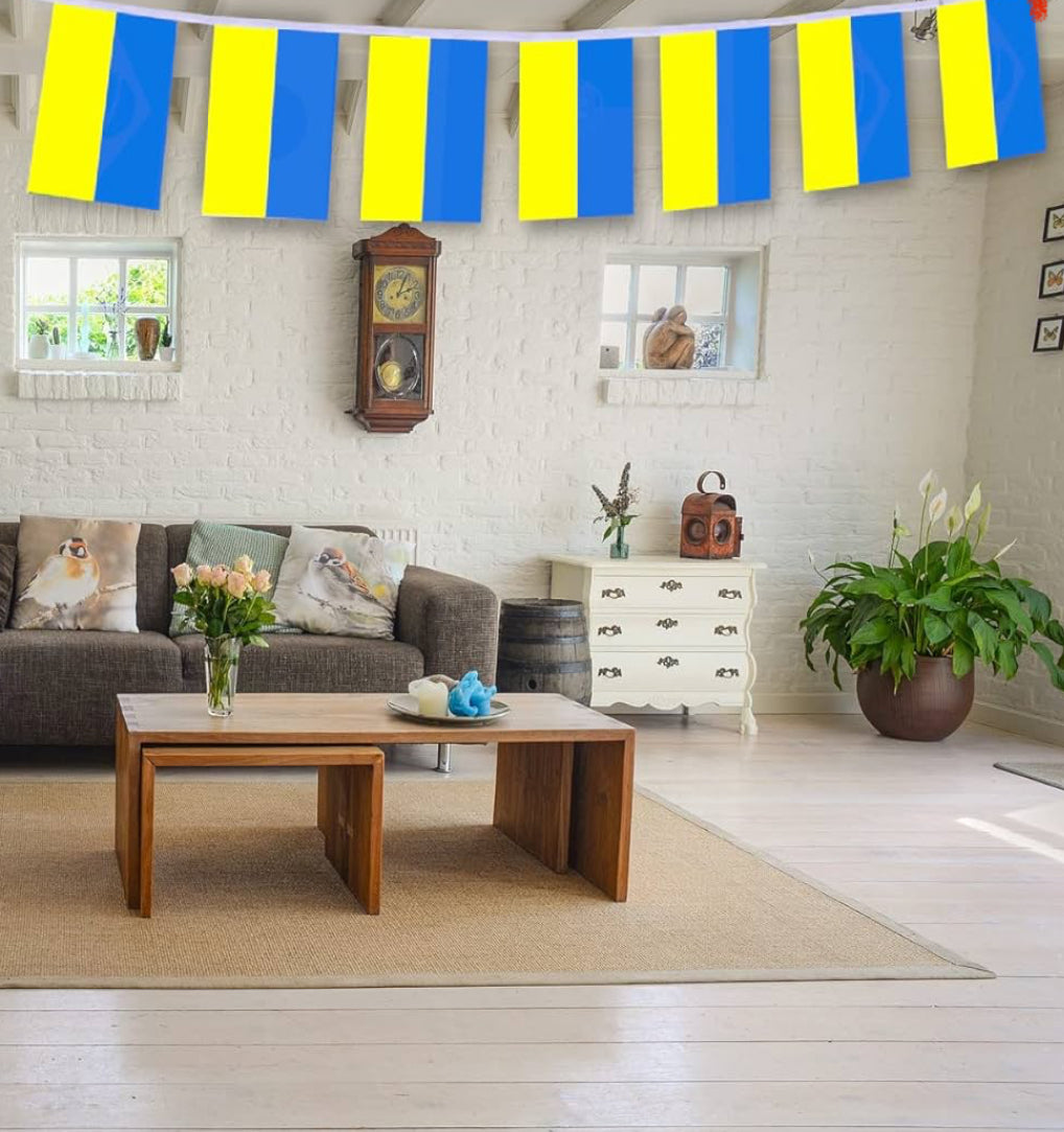 Ukraine Country Bunting Flags – 12m String (32 Flags) for Events & Celebrations