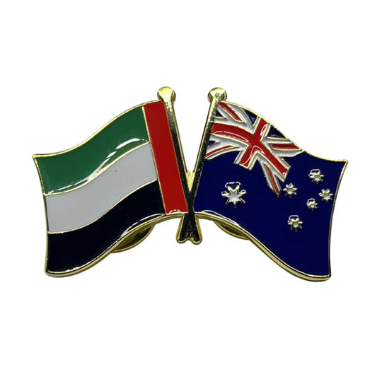 Twin Flag Pins with UAE flag and other friend nations. Friends of UAE, friends flags, 2in1 pin broche UAE lapel pin.