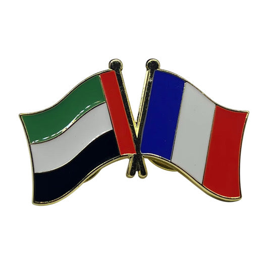 Twin Flag Pins with UAE flag and other friend nations. Friends of UAE, friends flags, 2in1 pin broche UAE lapel pin.