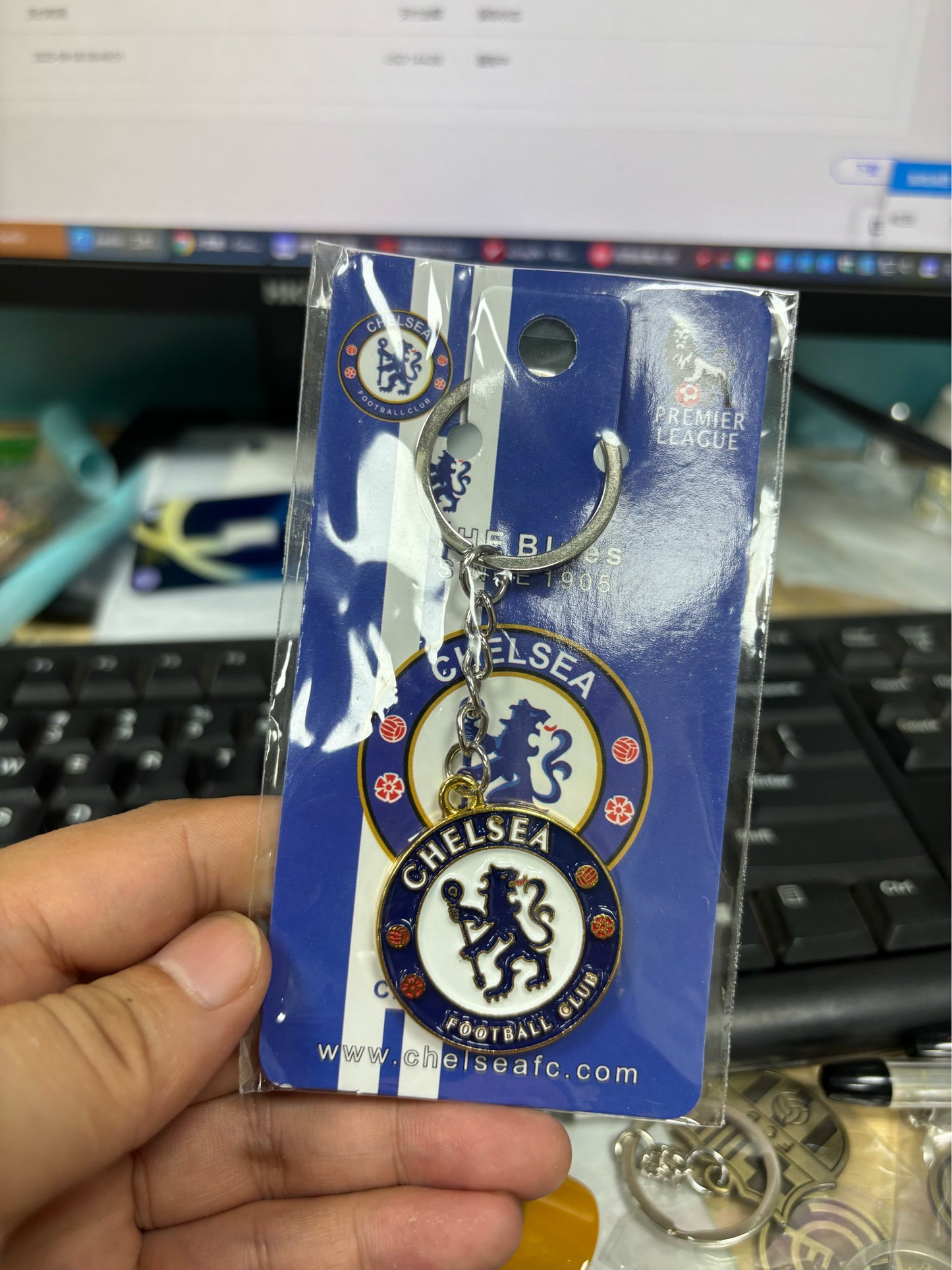 Chelsea Premium Engraved Alloy Keychain (colored / brass)