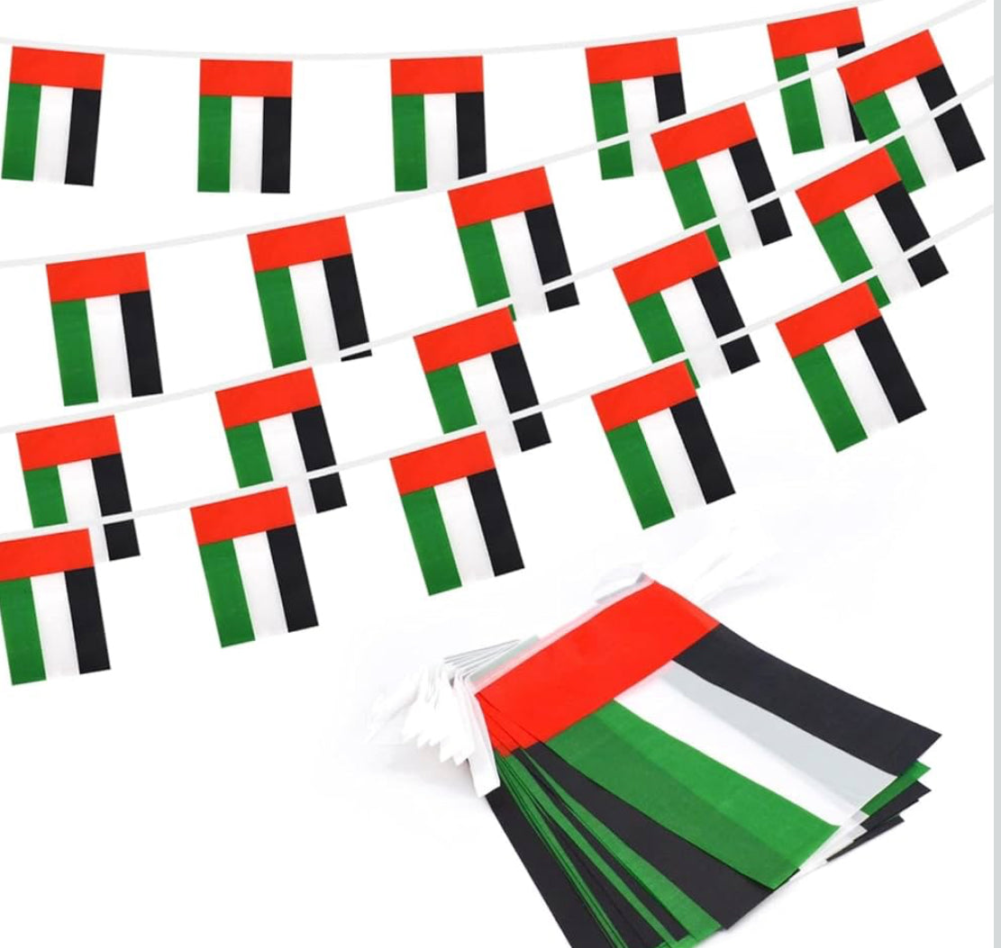 UAE Country Bunting Flags – 12m String (32 Flags) for Events & Celebrations
