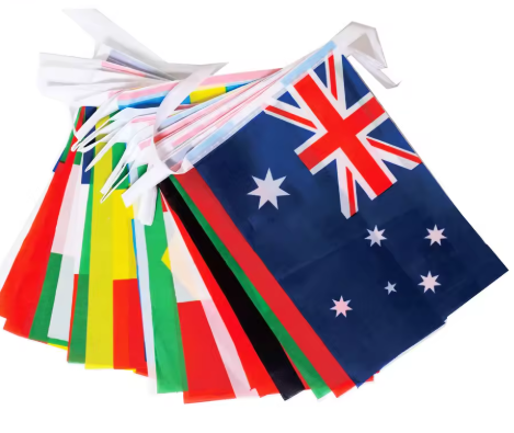 Premium World Cup 2026 Bunting Flag Tournament Decoration – 15m Long, 14x21 cm Nations Banner
