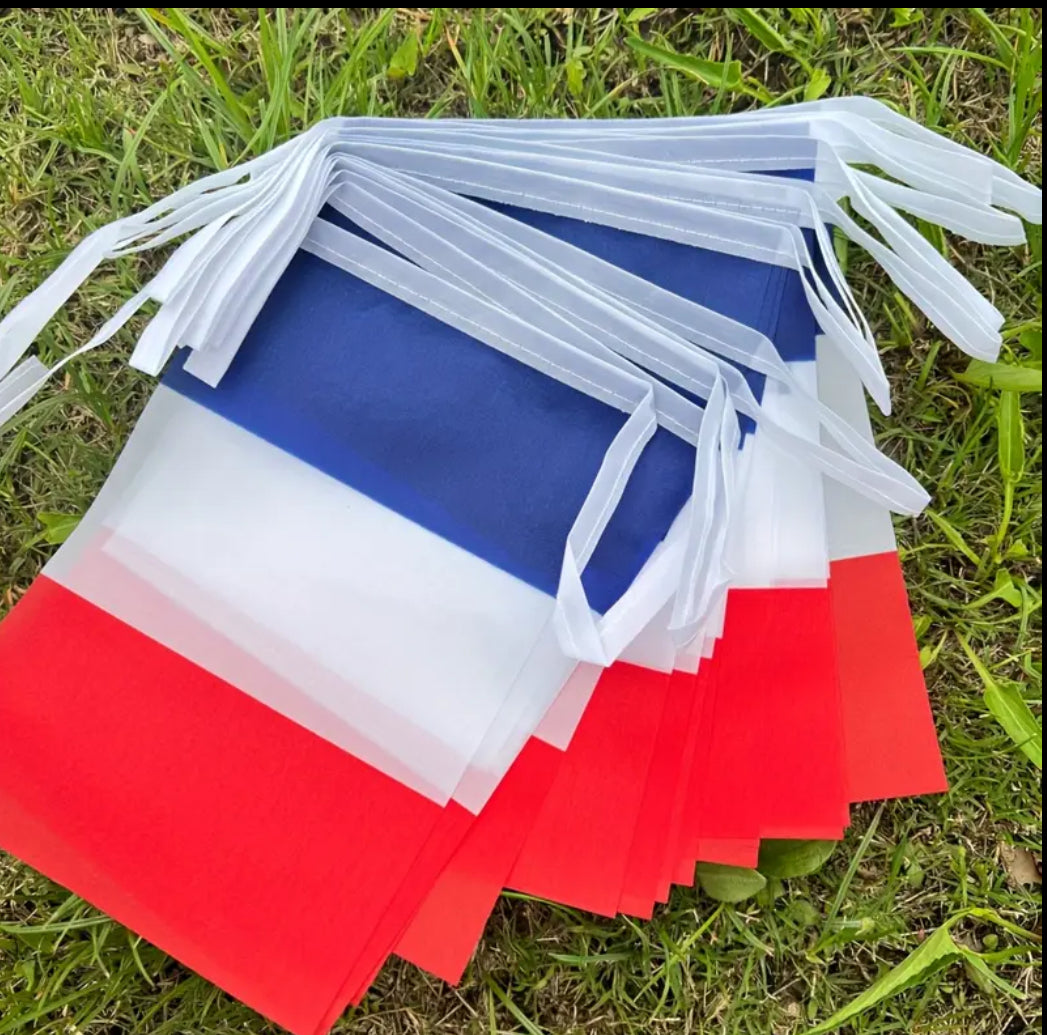 France Country Bunting Flags – 12m String (32 Flags) for Events & Celebrations