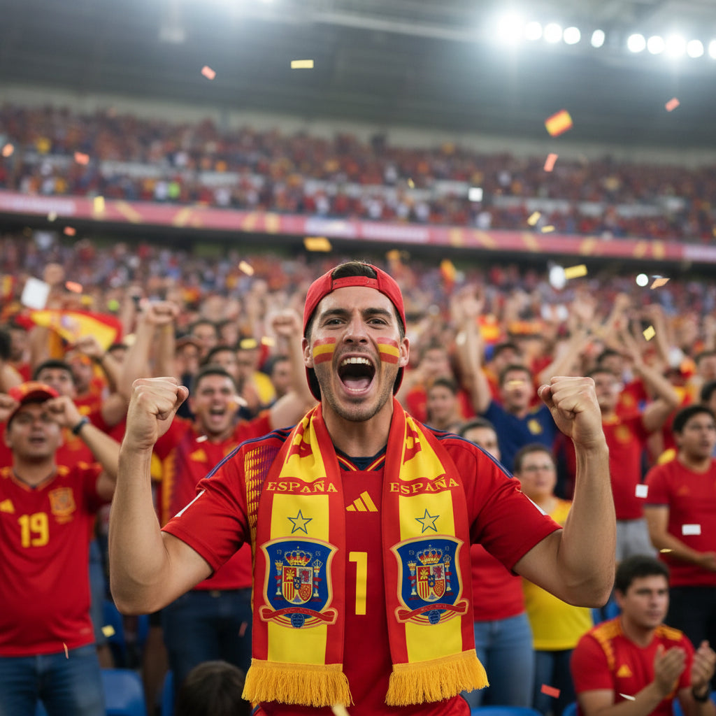 Spain Football Scarves - Satin Double Sided - Premium Quality - 145 X 15 cm