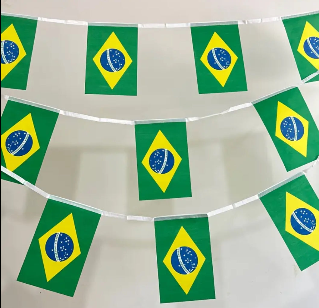 Brazil Country Bunting Flags – 12m String (32 Flags) for Events & Celebrations