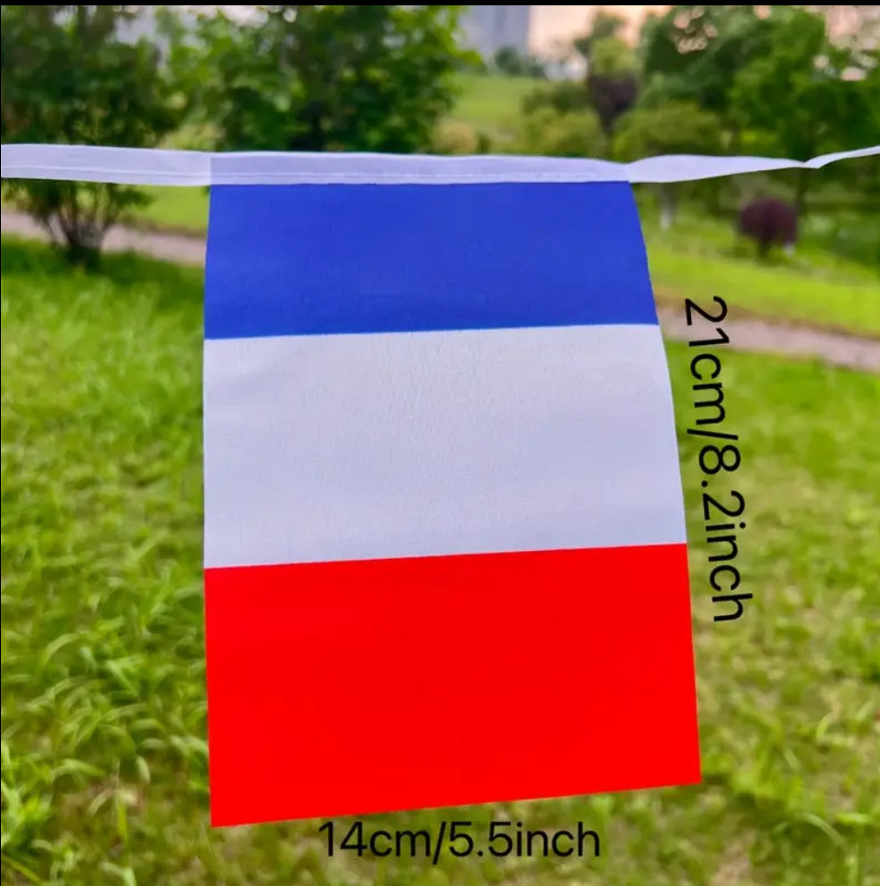 France Country Bunting Flags – 12m String (32 Flags) for Events & Celebrations