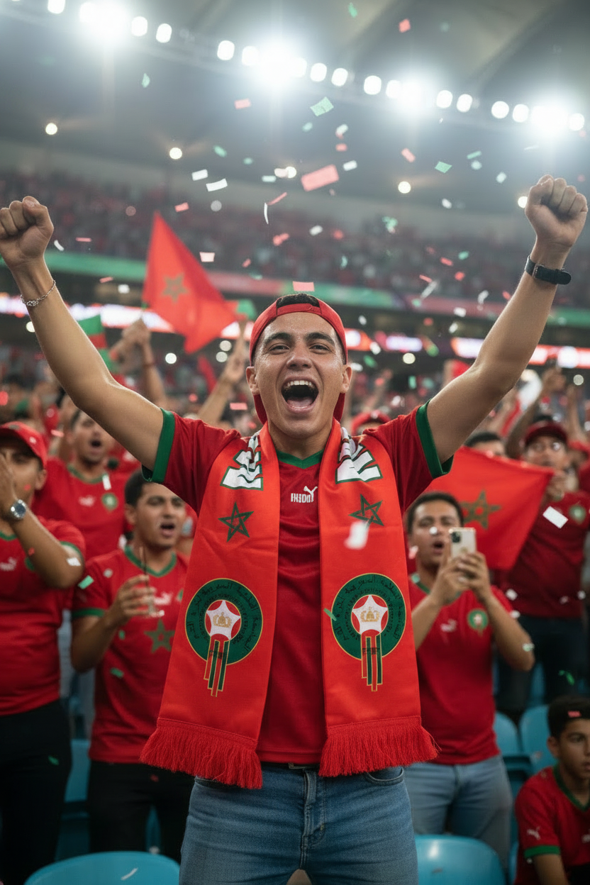 Morocco Football Scarves - Satin Double Sided - Premium Quality - 145 X 15 cm