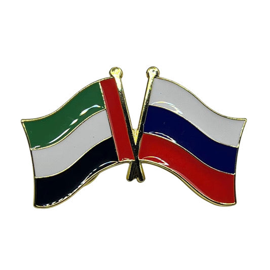 Twin Flag Pins with UAE flag and other friend nations. Friends of UAE, friends flags, 2in1 pin broche UAE lapel pin.