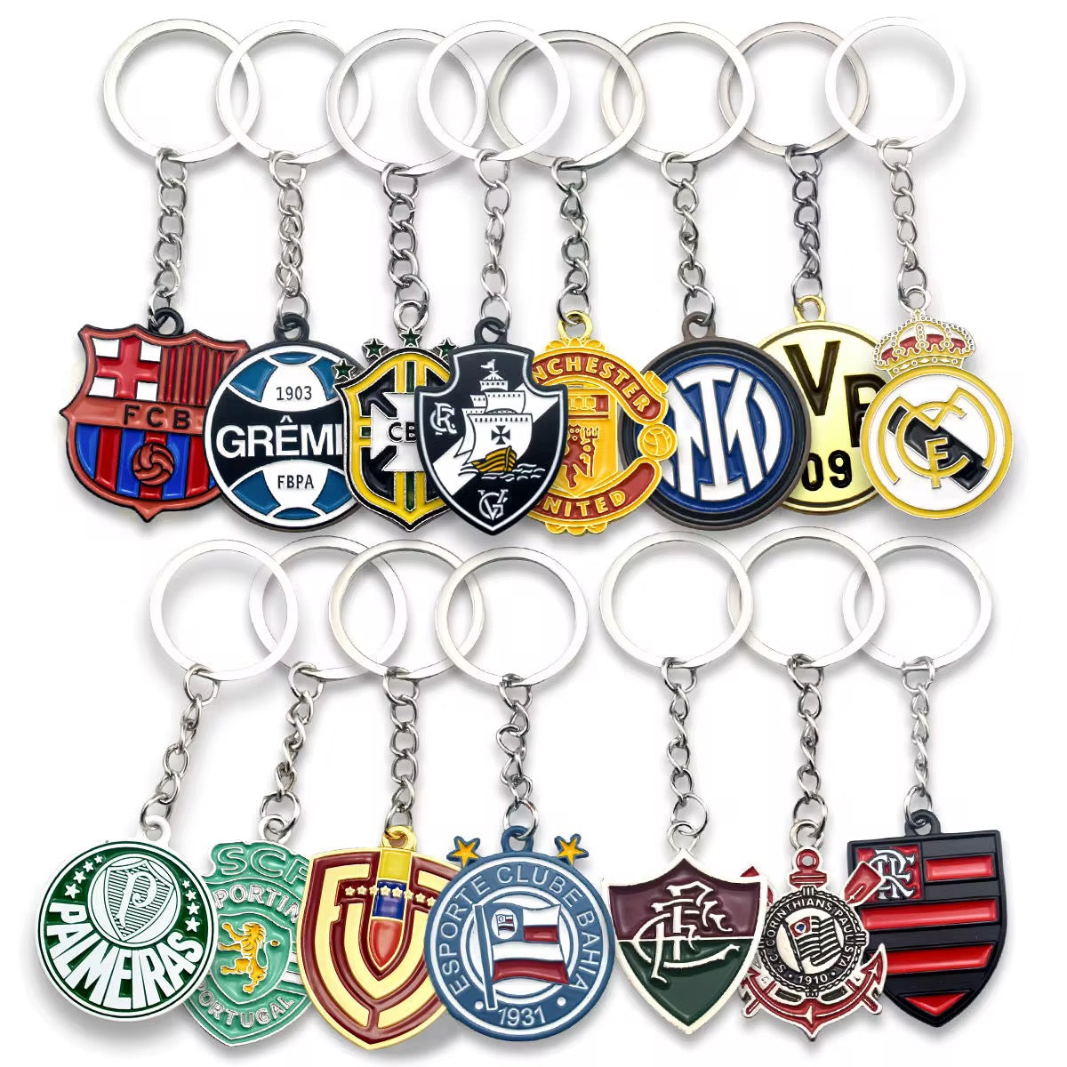 Barcelona Premium Engraved Alloy Keychain (colored / brass)