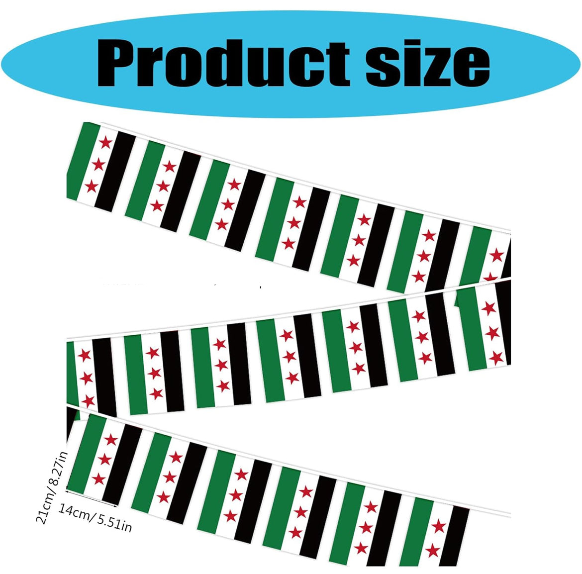 Syria Country Bunting Flags – 12m String (32 Flags) for Events & Celebrations