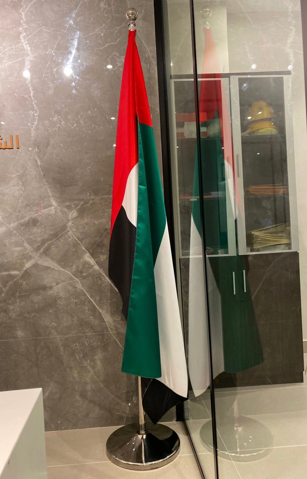 Conference Flag Pole - Ball head 2 M adjustable + Flag D/S Satin 150X100 cm / 5X3.3ft (FULL SET)