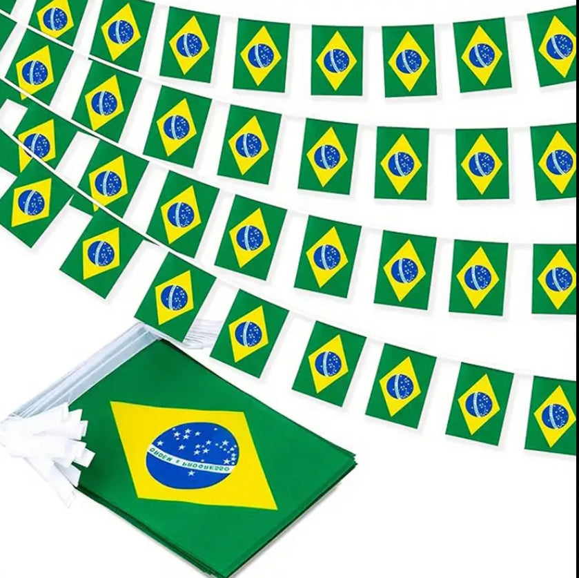 Brazil Country Bunting Flags – 12m String (32 Flags) for Events & Celebrations