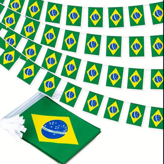 Brazil Country Bunting Flags – 12m String (32 Flags) for Events & Celebrations