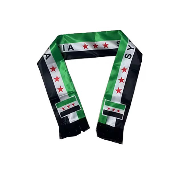 Syria Scarf (New flag) Double Sided Satin 145 X 15 cm