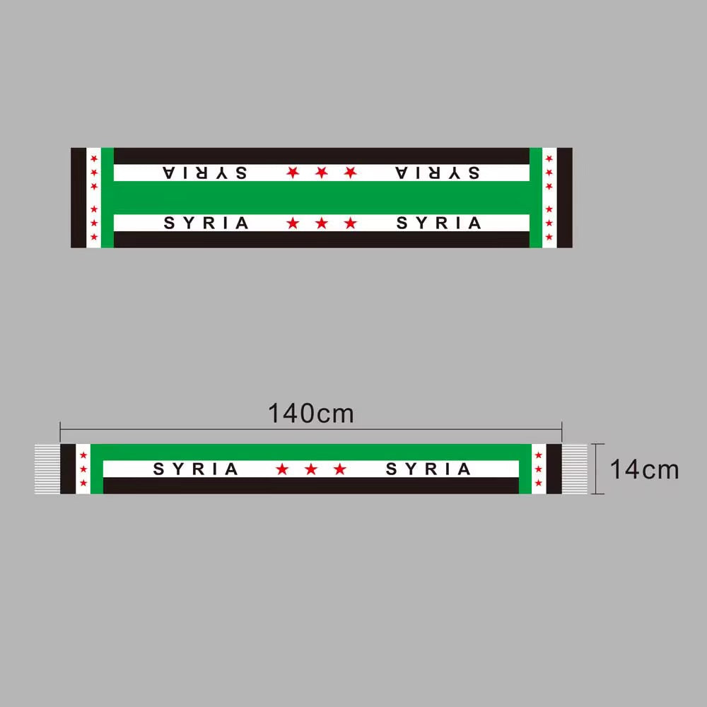 Syria Scarf (New flag) Double Sided Satin 145 X 15 cm