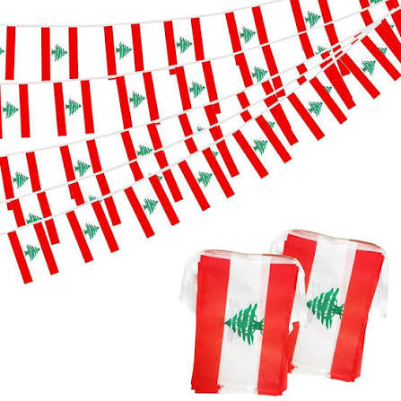 Lebanon Country Bunting Flags – 12m String (32 Flags) for Events & Celebrations