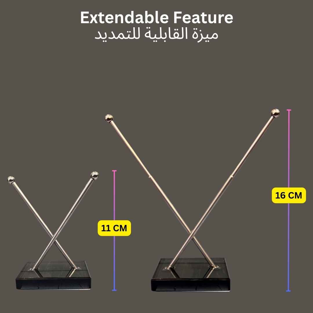 Twin X shaped with Black Base Aluminum Pole - Dashboard Flag