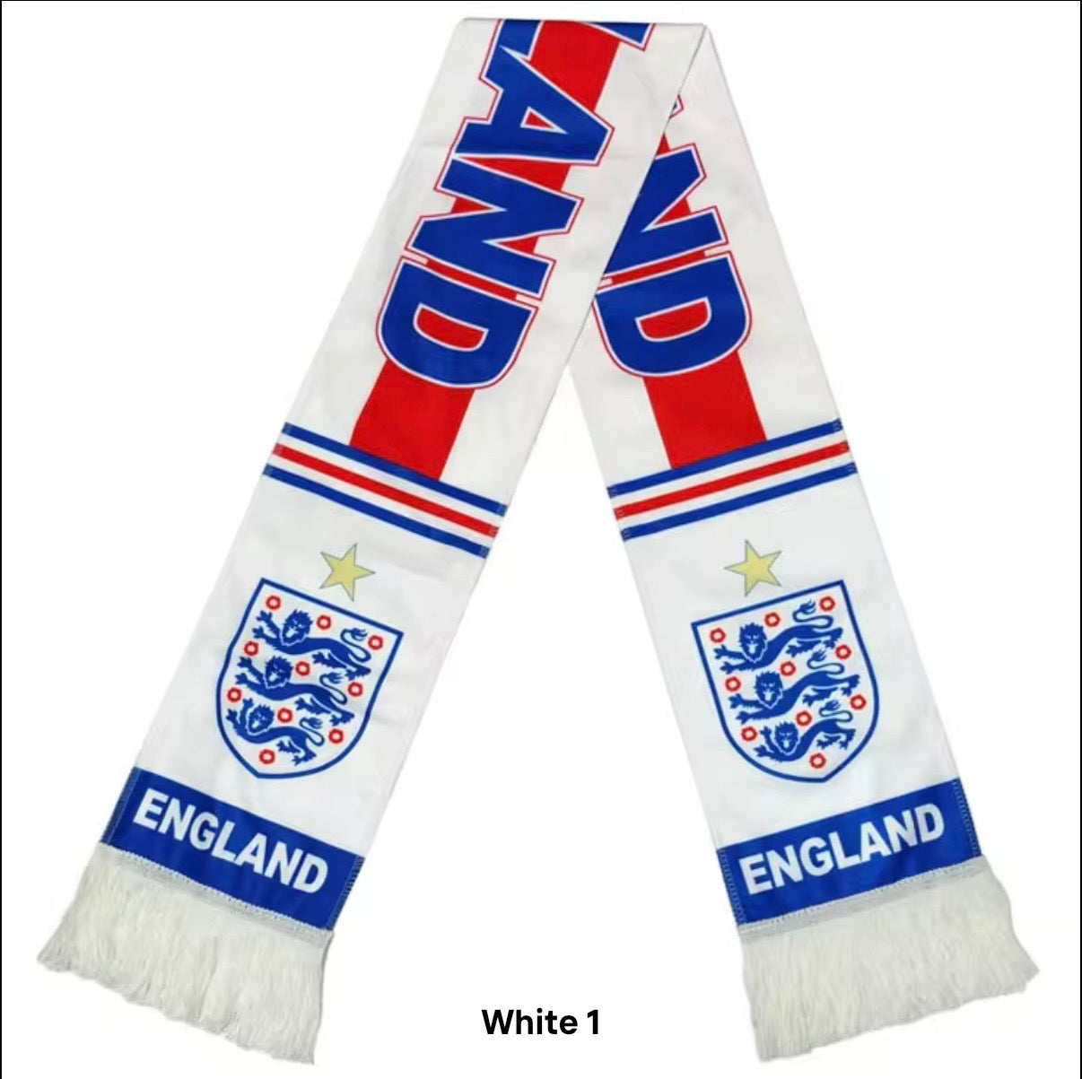 England Football Scarves - Satin Double Sided - Premium Quality - 145 X 15 cm