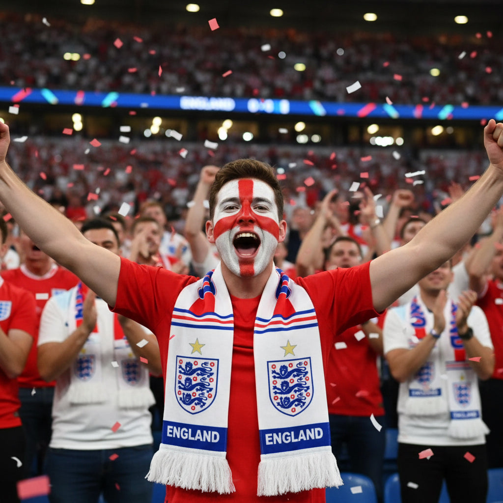 England Football Scarves - Satin Double Sided - Premium Quality - 145 X 15 cm