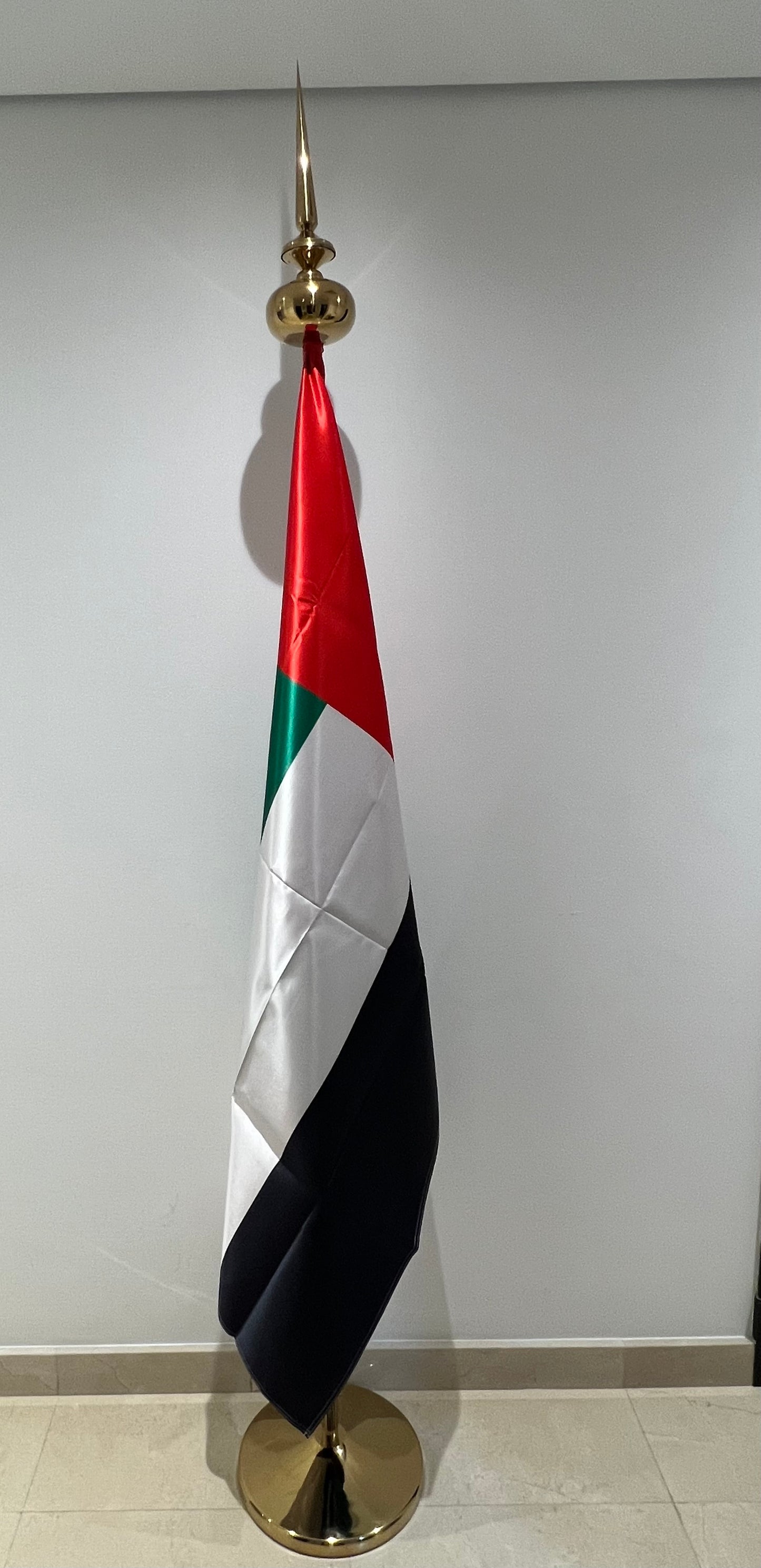 VIP Conference Flag Pole (SPIKE Head, 3M Adjustable) + Flag Double-Sided Satin 150x100 cm / 5X3.3ft (FULL SET)