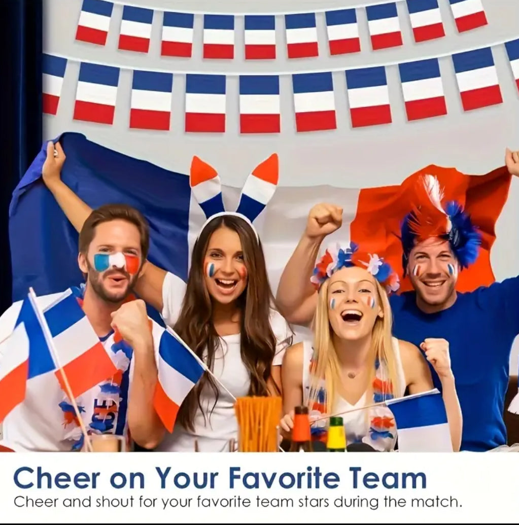 France Country Bunting Flags – 12m String (32 Flags) for Events & Celebrations