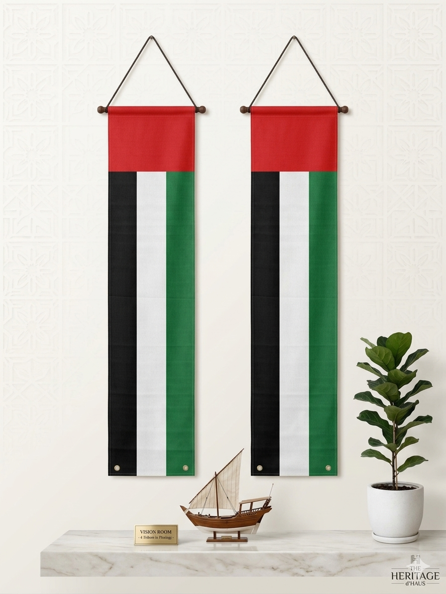Vertical UAE Flag Hanging (Twin Set) - 180 x 35 cm