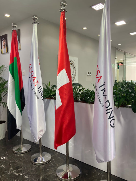 Conference Flag in Double Sided Bridal Satin + 2 / 2.7m Adjustable Pole