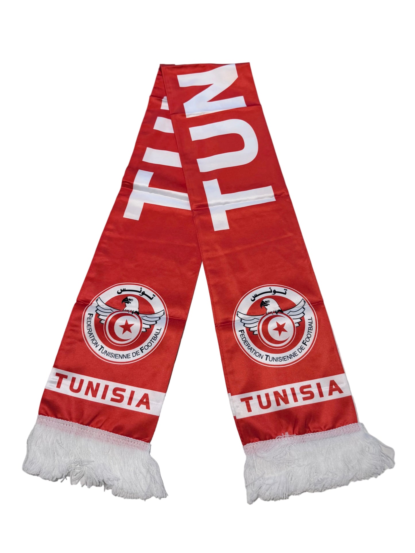Tunisia Football Scarves - Satin Double Sided - Premium Quality - 145 X 15 cm