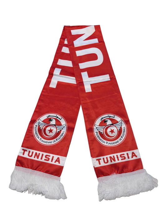 Tunisia Football Scarves - Satin Double Sided - Premium Quality - 145 X 15 cm