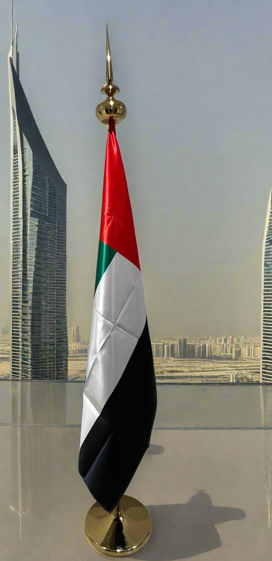 VIP Conference Flag Pole (SPIKE Head, 3M Adjustable) + Flag Double-Sided Satin 150x100 cm / 5X3.3ft (FULL SET)