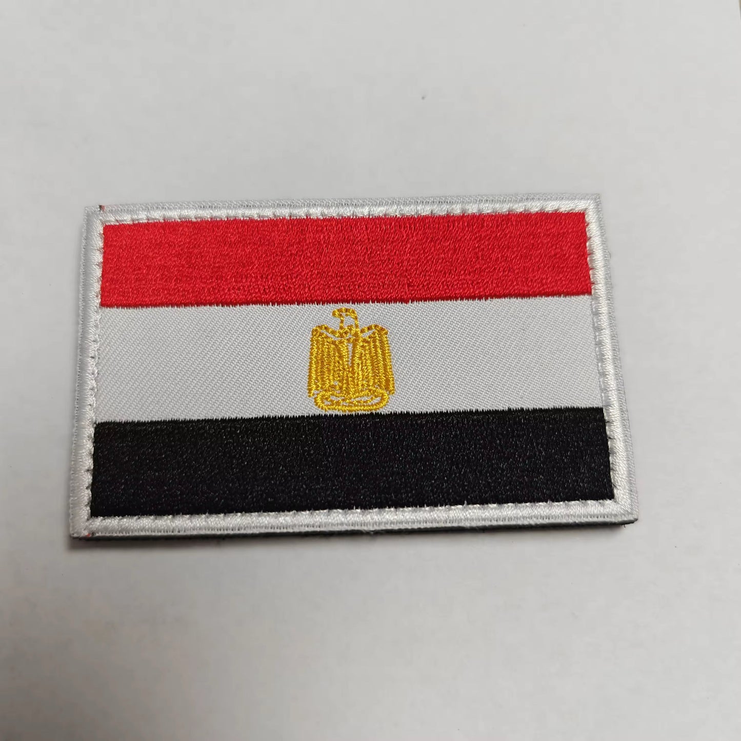 Flag Embroidered Patch / Badge with Hook and Loop Velcro Backing - 8 X 5 cm / 3.15 X 1.97 inch - For Bags Backpacks Clothing …
